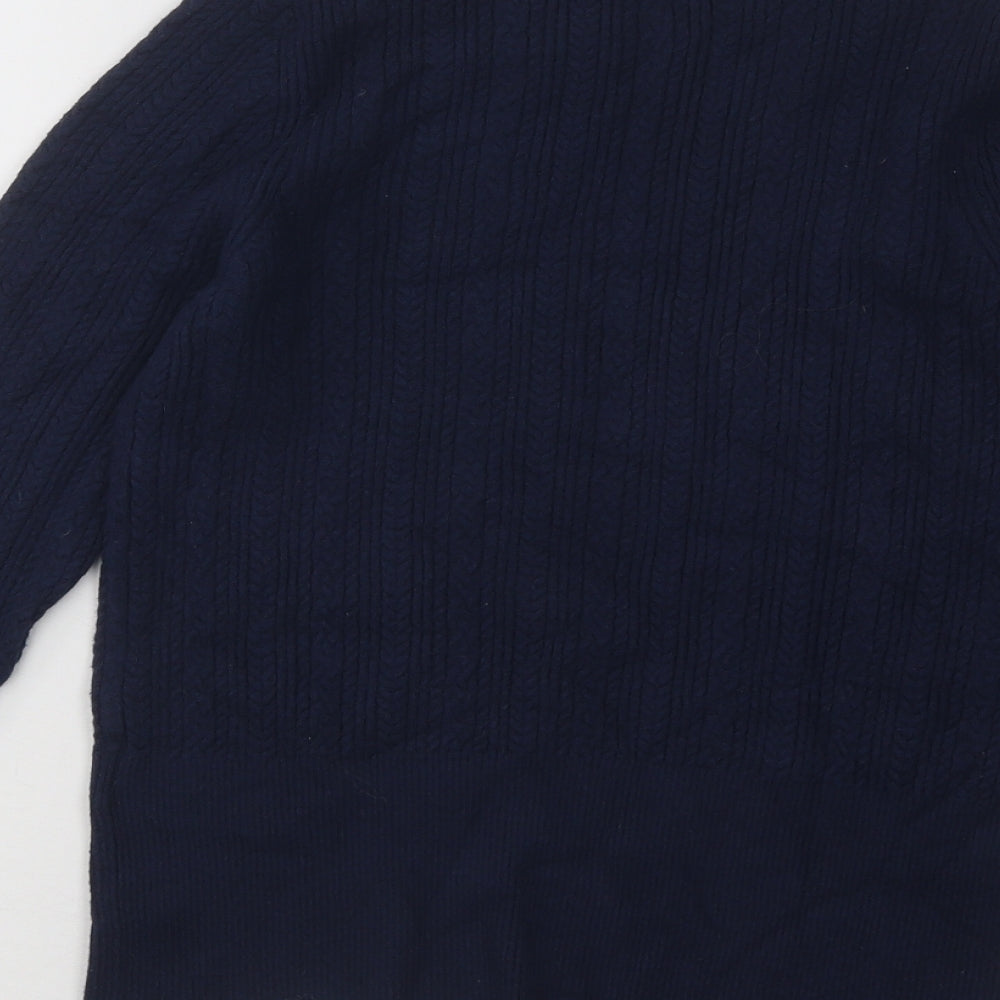 Marks and Spencer Womens Blue Round Neck Acrylic Pullover Jumper Size 12