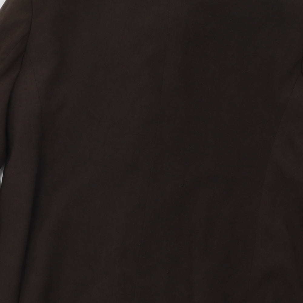 Classics Womens Brown Geometric Jacket Blazer Size 14 Zip