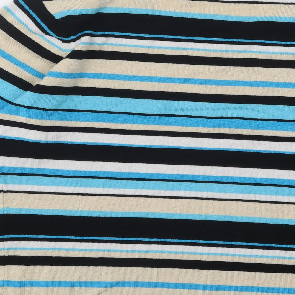 Fabrizio Womens Multicoloured Round Neck Striped Viscose Pullover Jumper Size M