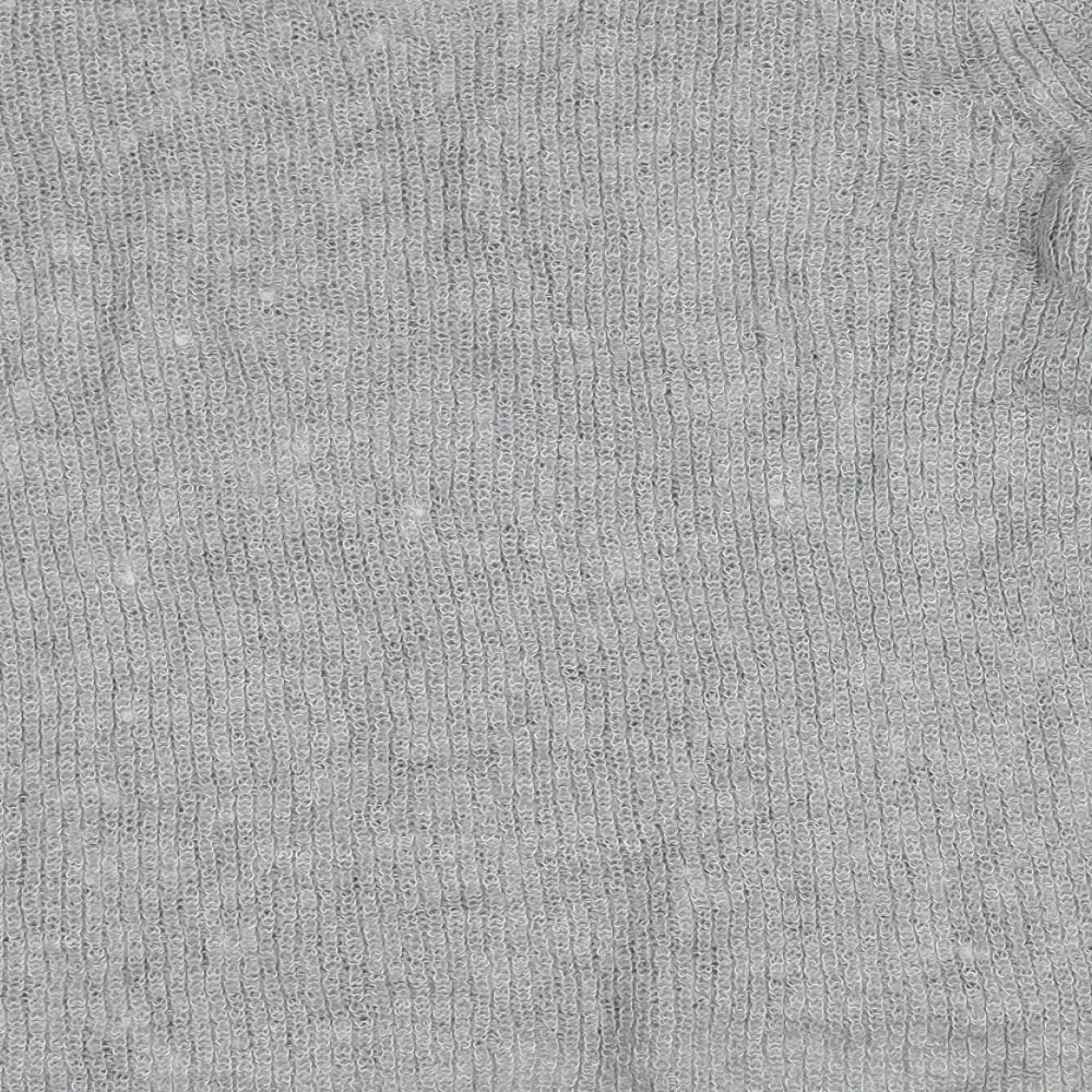 Preworn Womens Grey Round Neck Nylon Pullover Jumper Size L