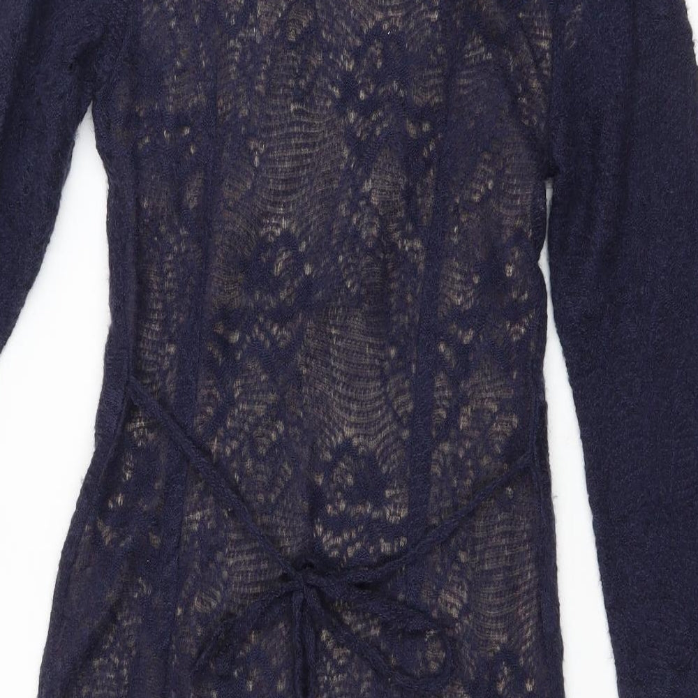 Padierno Womens Blue Polyester A-Line Size 8 Scoop Neck Pullover