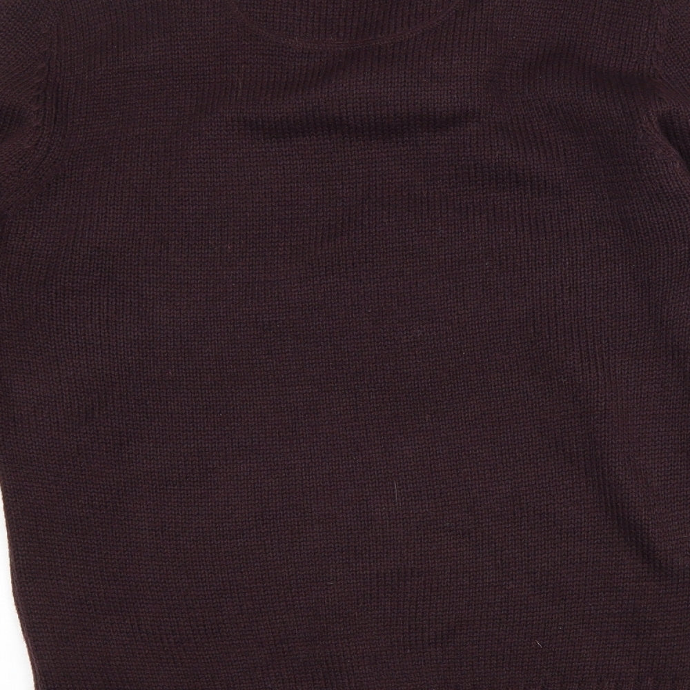 Twisted Soul Mens Purple Collared Acrylic Pullover Jumper Size S
