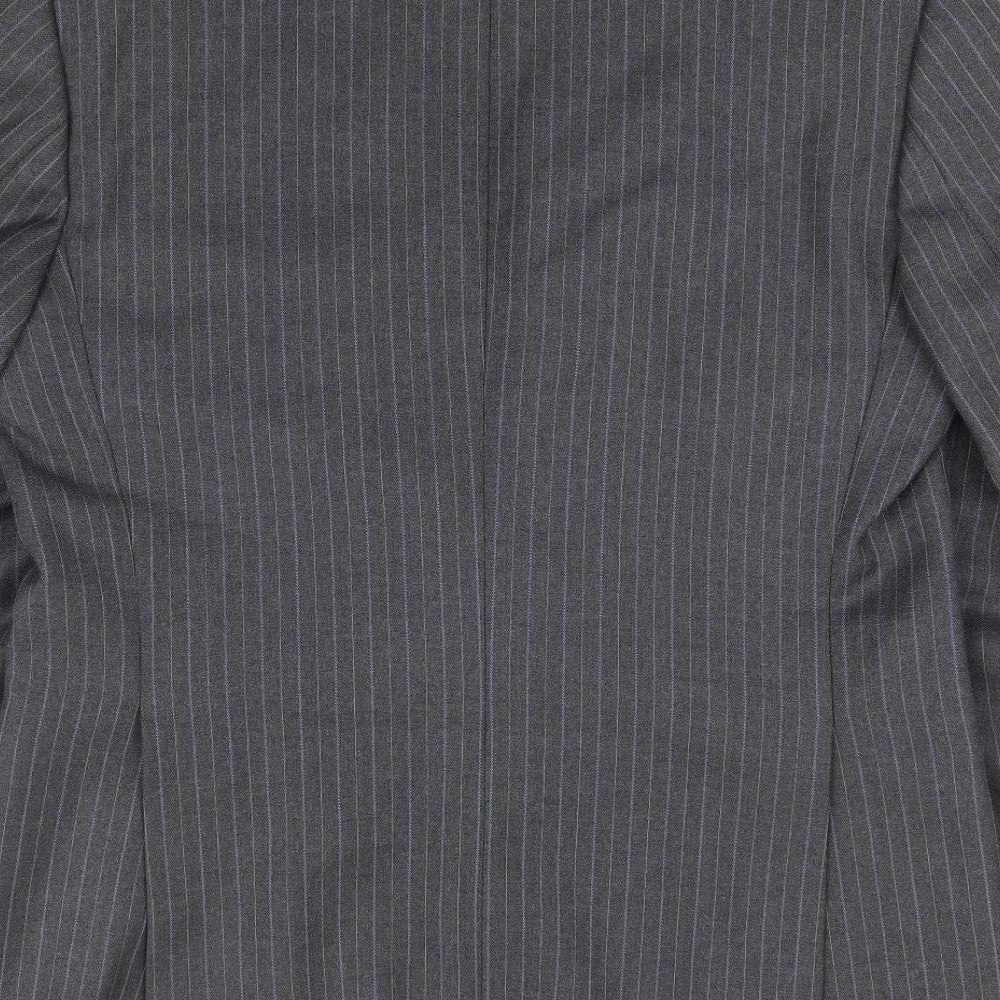 Hepworths Mens Grey Striped Polyester Jacket Suit Jacket Size 40