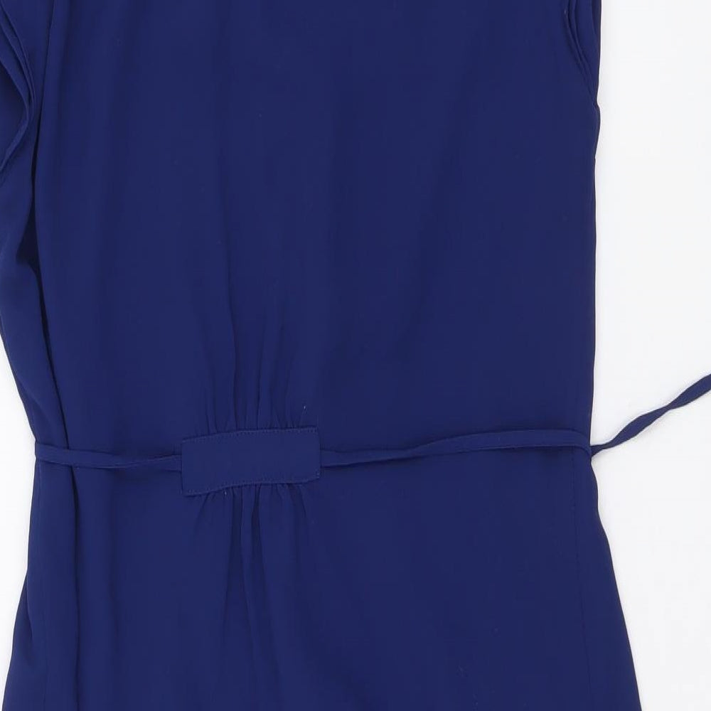 H&M Womens Blue Polyester Mermaid Size XS V-Neck Pullover