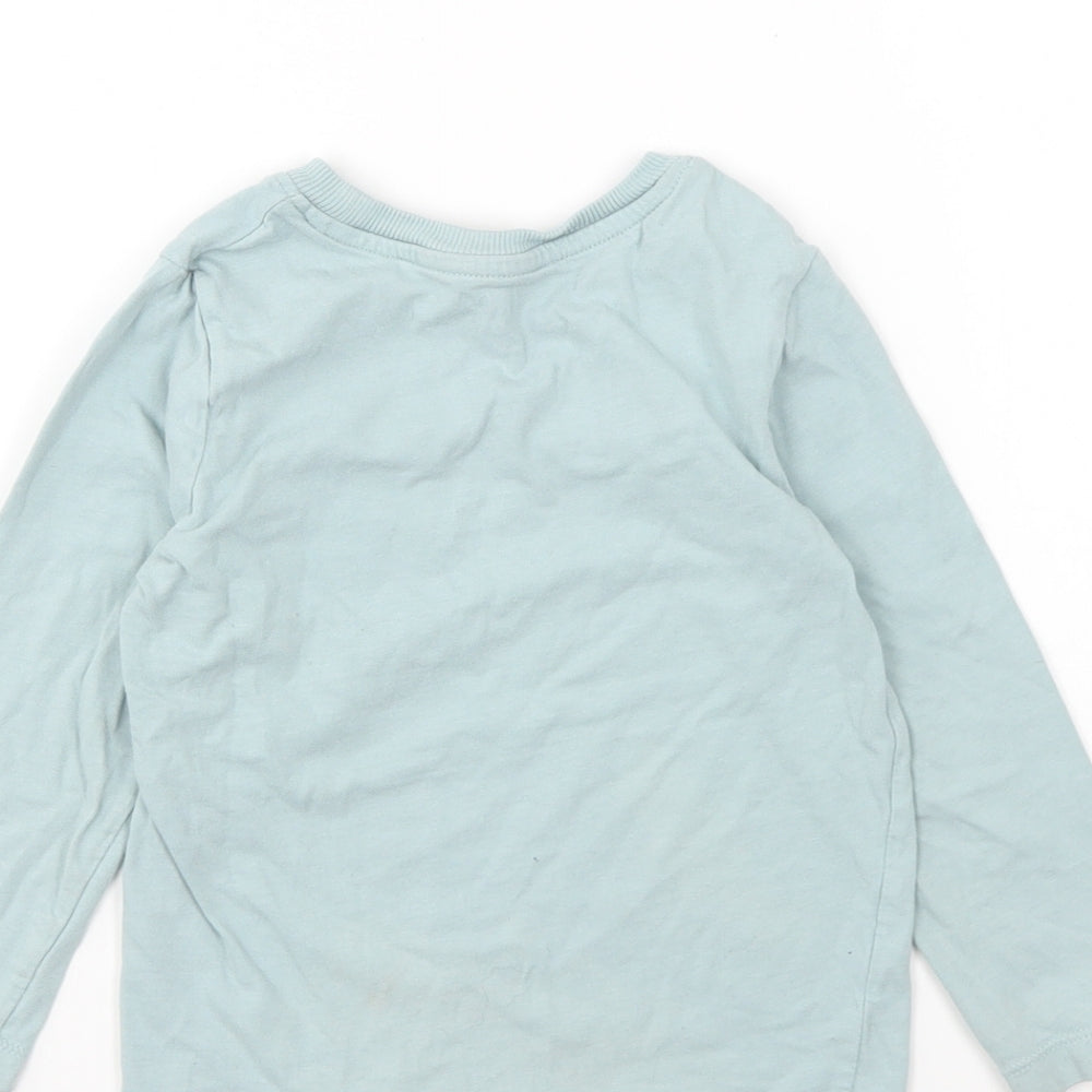 Nutmeg Boys Blue Cotton Basic T-Shirt Size 2-3 Years Round Neck Pullover