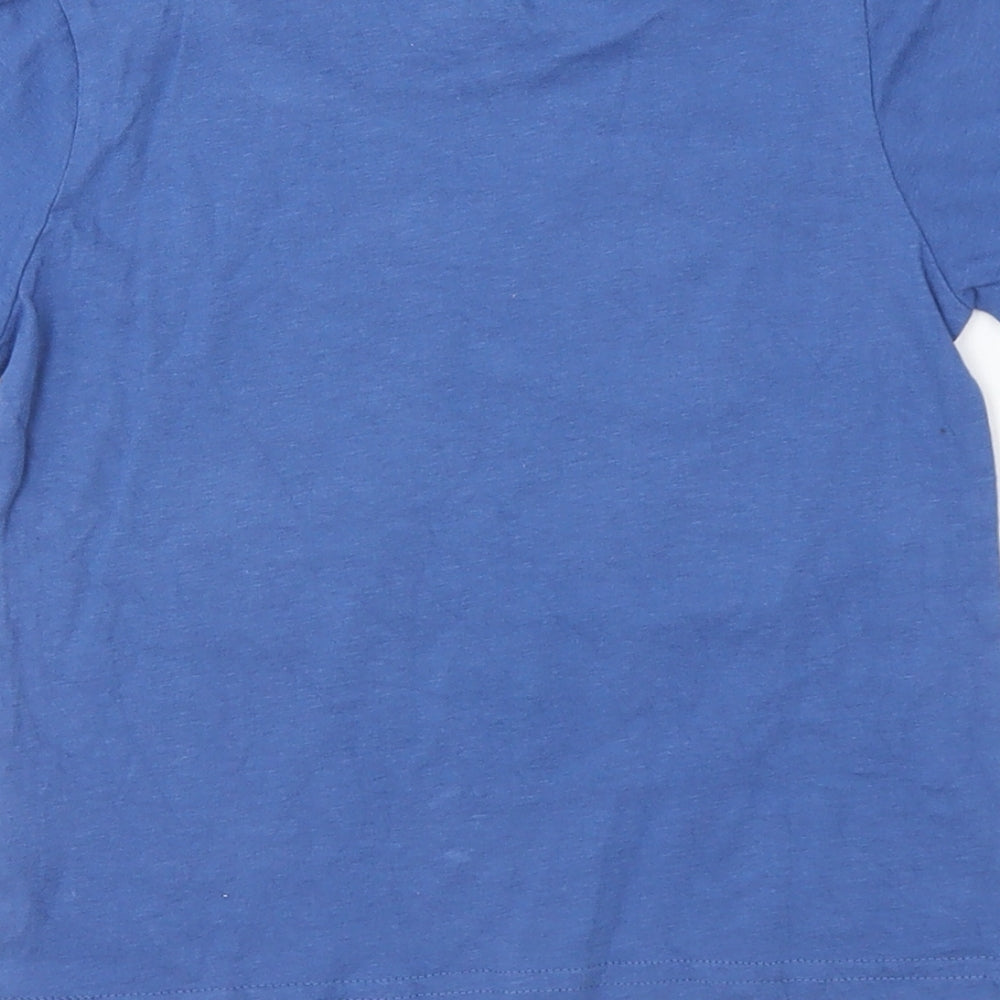 M&Co Boys Blue Cotton Basic T-Shirt Size 4-5 Years Round Neck Pullover - Game Over