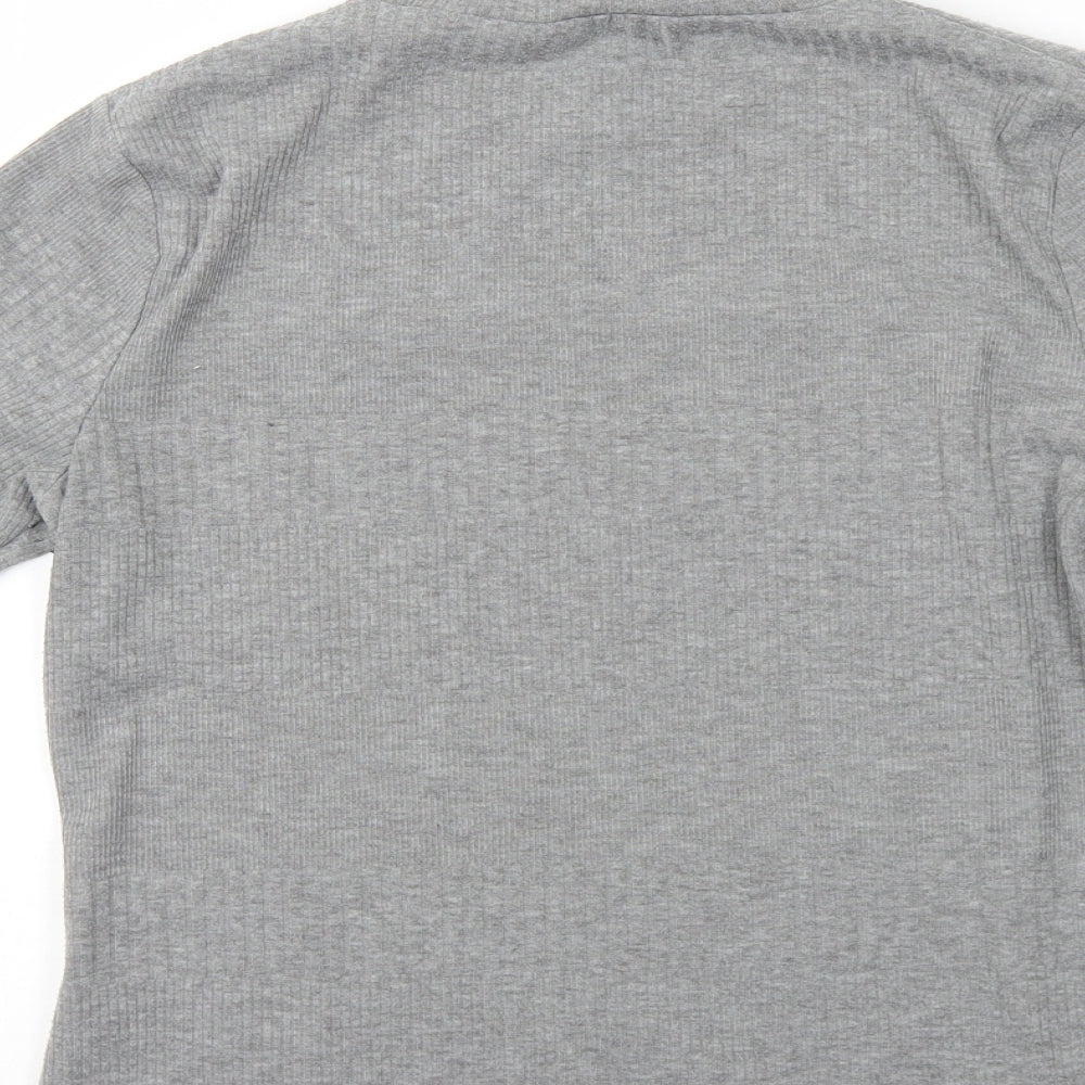 New Look Womens Grey High Neck Polyester Pullover Jumper Size 14