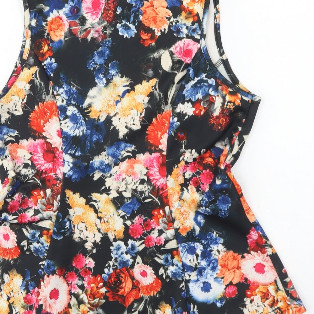 Atmosphere Womens Multicoloured Floral Polyester Basic Blouse Size 10 Round Neck - Peplum Top