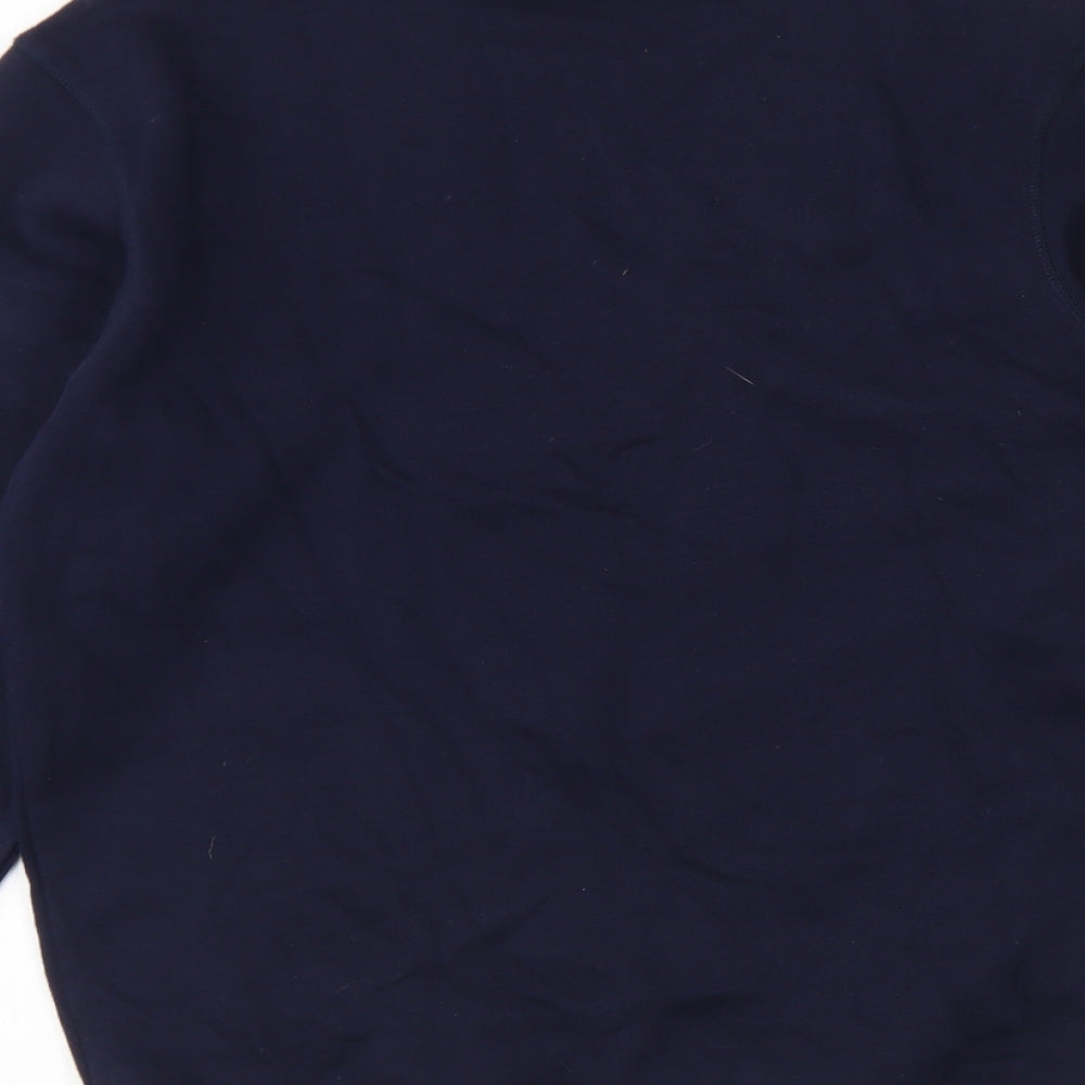Back To Scool Boys Blue Cotton Pullover Sweatshirt Size 12-13 Years Pullover