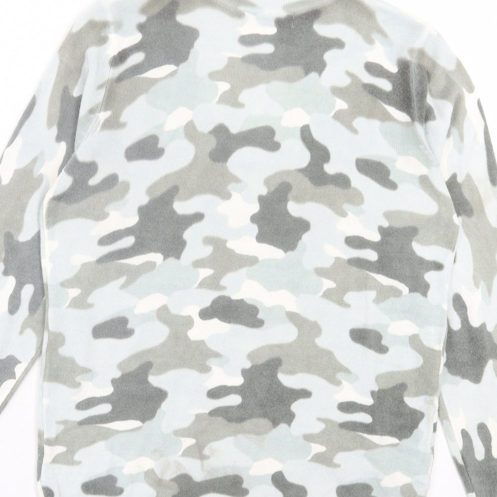 Marks & Spencer Womens Beige V-Neck Camouflage Acrylic Pullover Jumper Size S