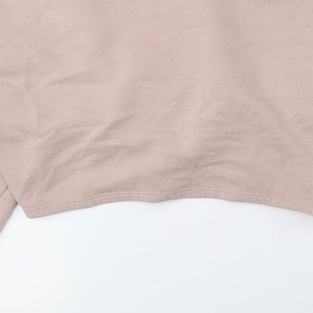 Divided by H&M Womens Pink Cotton Pullover Sweatshirt Size S Pullover - Cropped