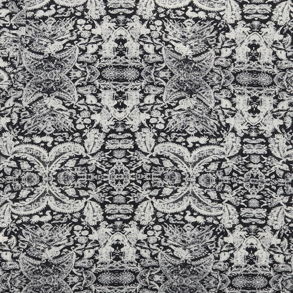 H&M Womens Grey Paisley Polyester Basic Blouse Size 8 Round Neck