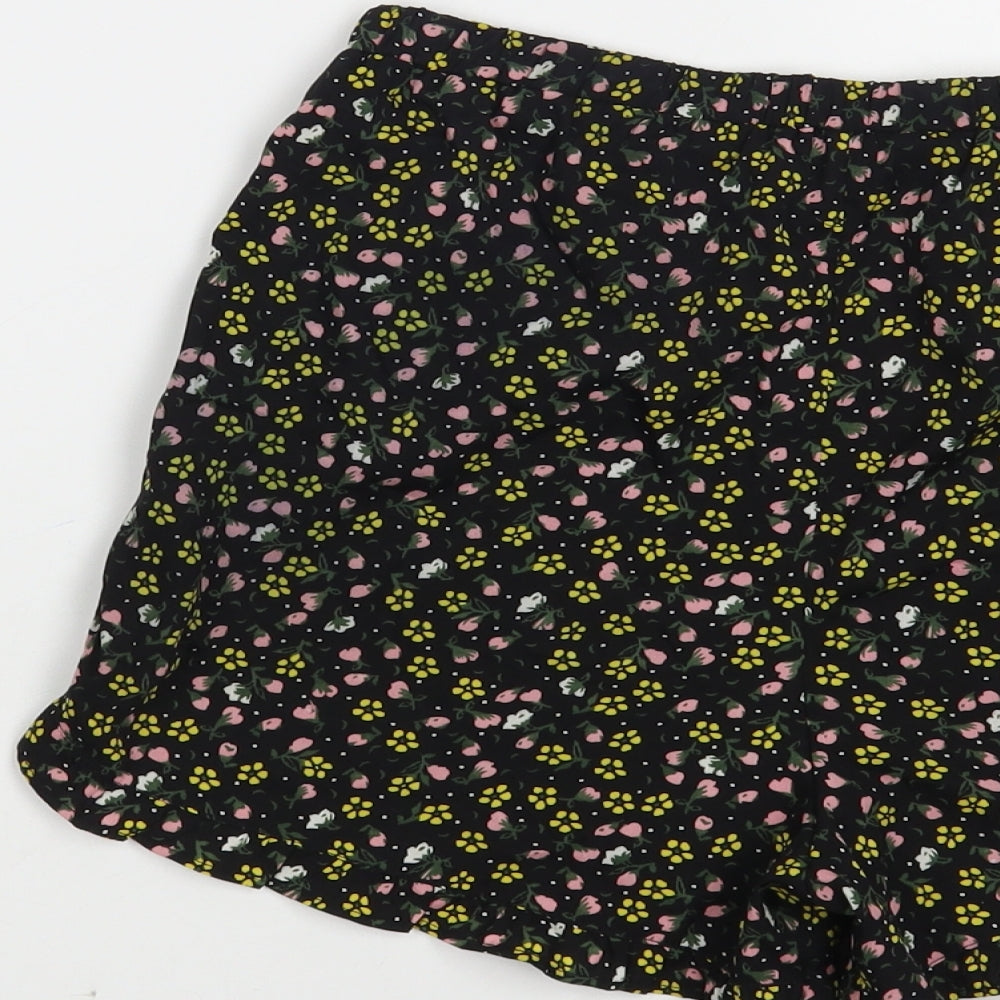 Primark Girls Black Floral Polyester Bermuda Shorts Size 12-13 Years Regular