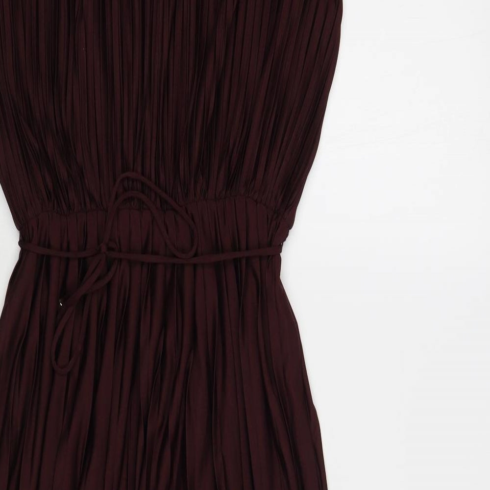H&M Womens Brown Polyester A-Line Size XS Round Neck Pullover