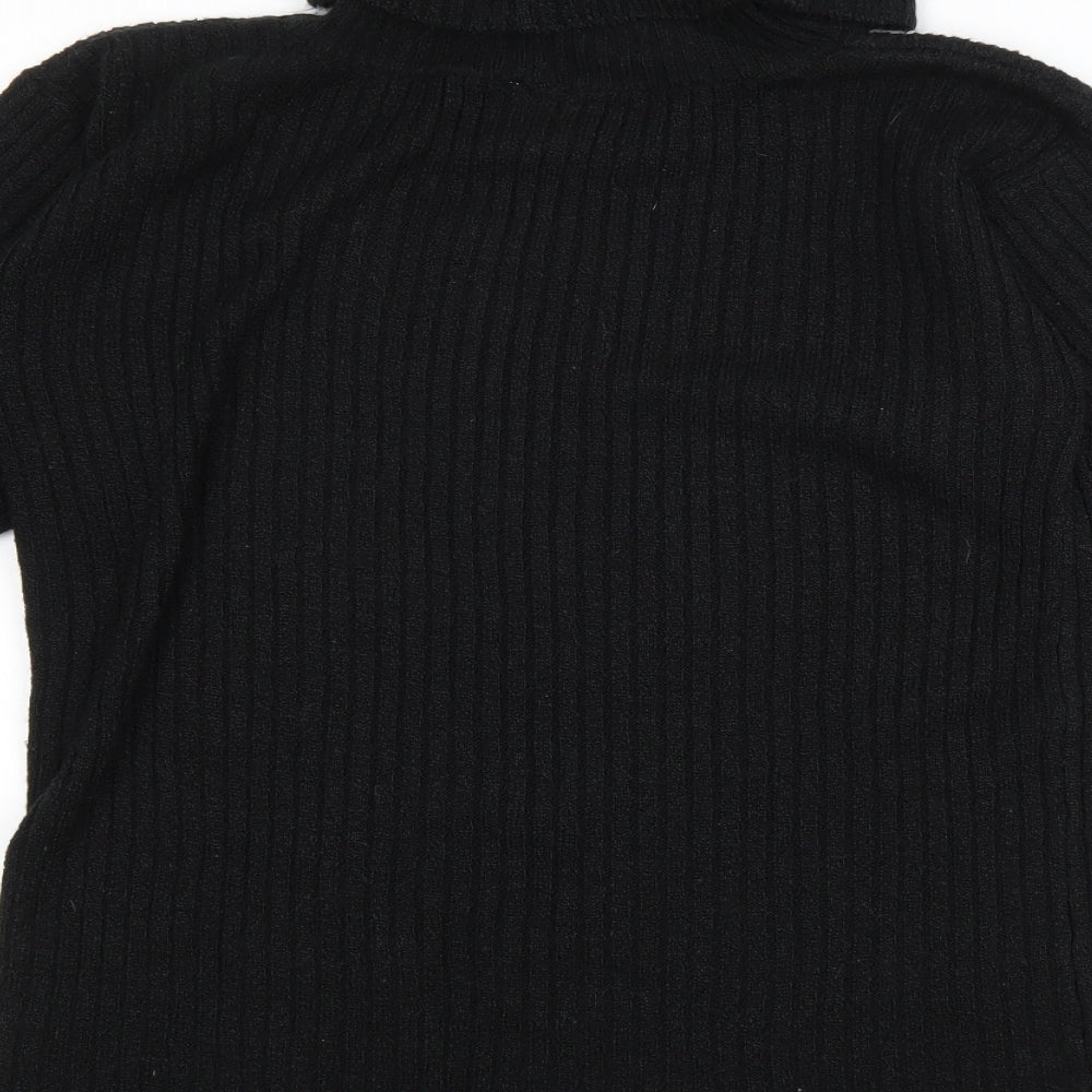 LC Womens Black Roll Neck Acrylic Pullover Jumper Size 8