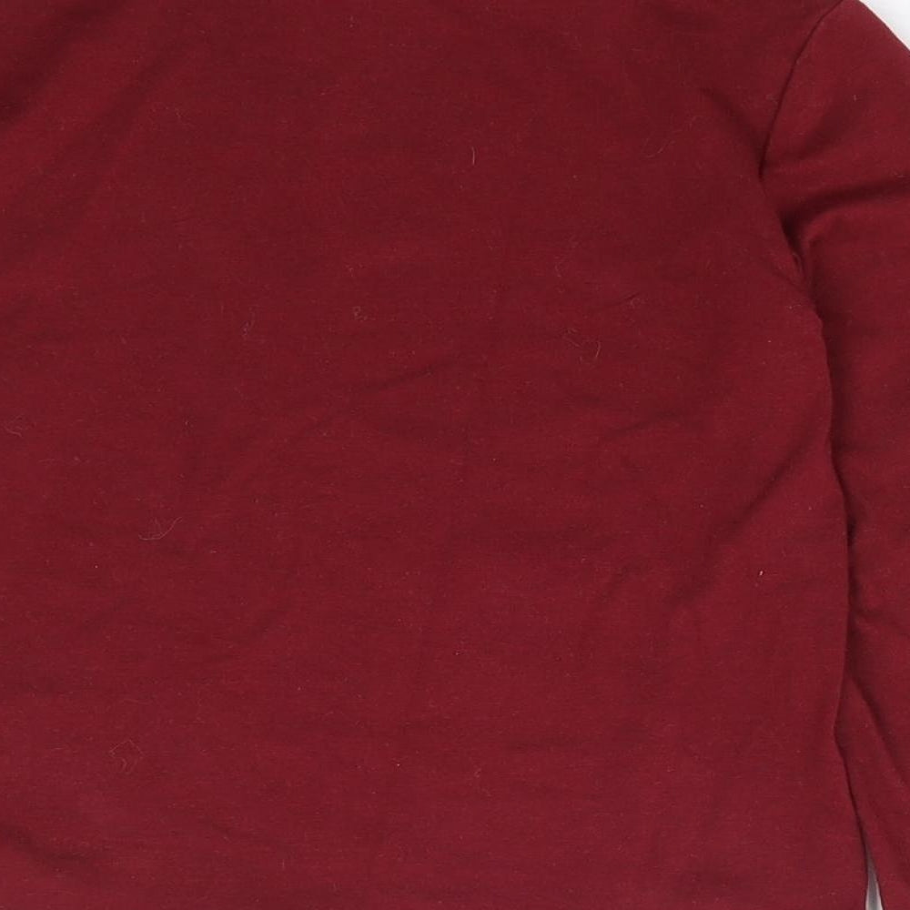 QTee Girls Red Polyester Basic T-Shirt Size 4-5 Years High Neck Pullover