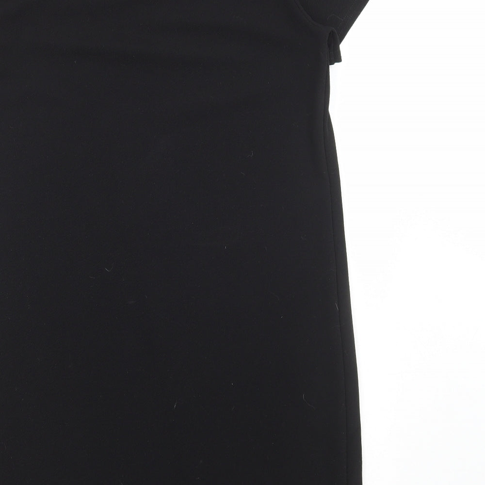 Boohoo Womens Black Polyester A-Line Size 12 Round Neck Pullover