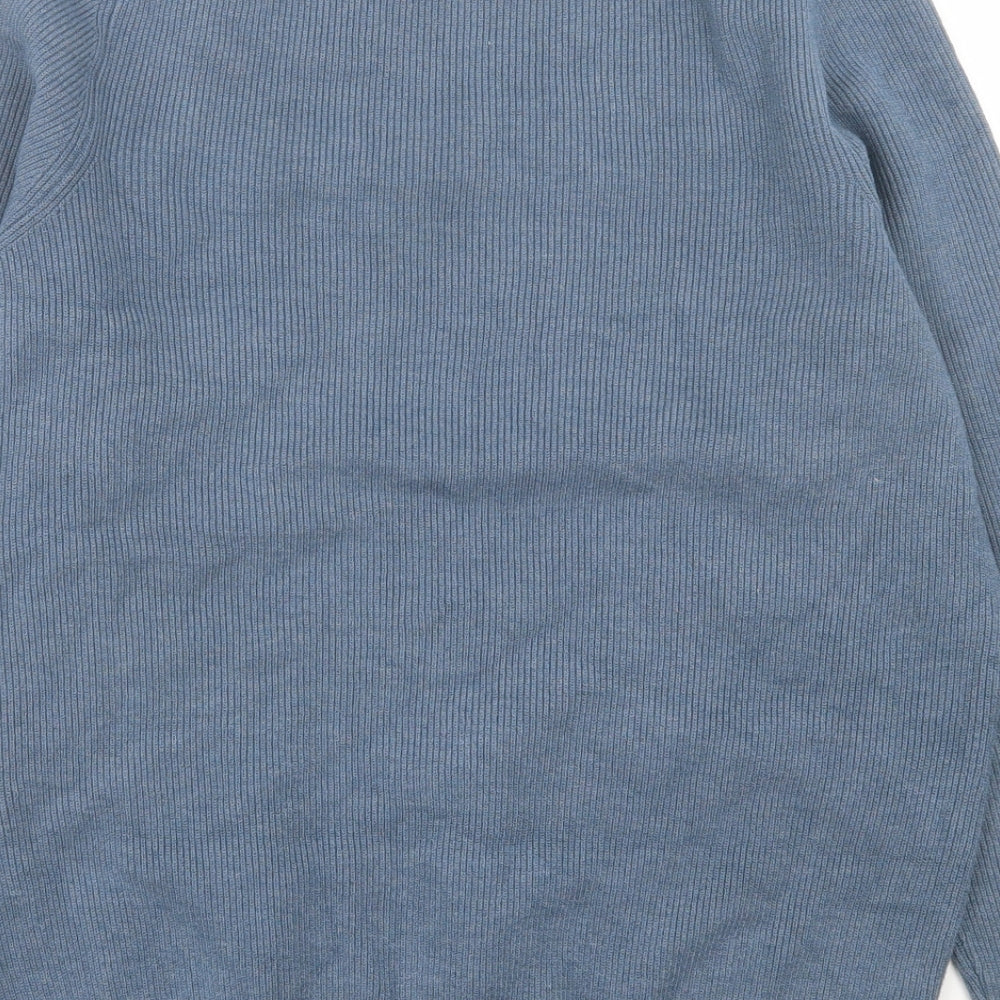 Marks & Spencer Mens Blue Crew Neck Polyester Pullover Jumper Size M