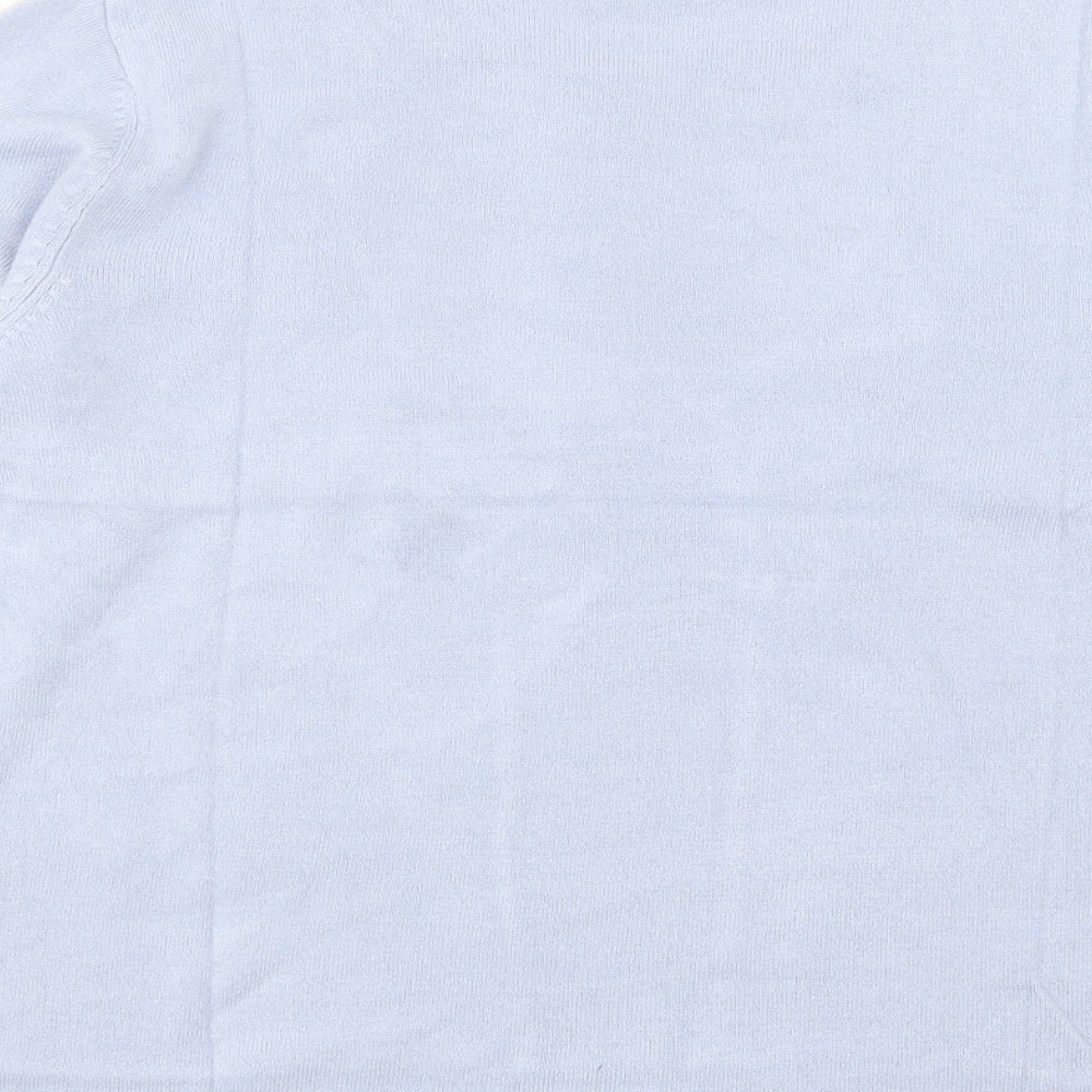 Marks & Spencer Womens Blue Crew Neck Acrylic Pullover Jumper Size 14