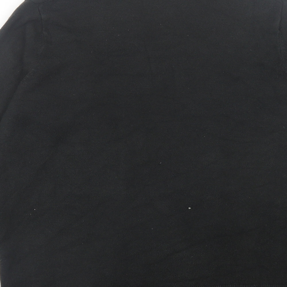 Marks & Spencer Womens Black V-Neck Acrylic Cardigan Jumper Size M