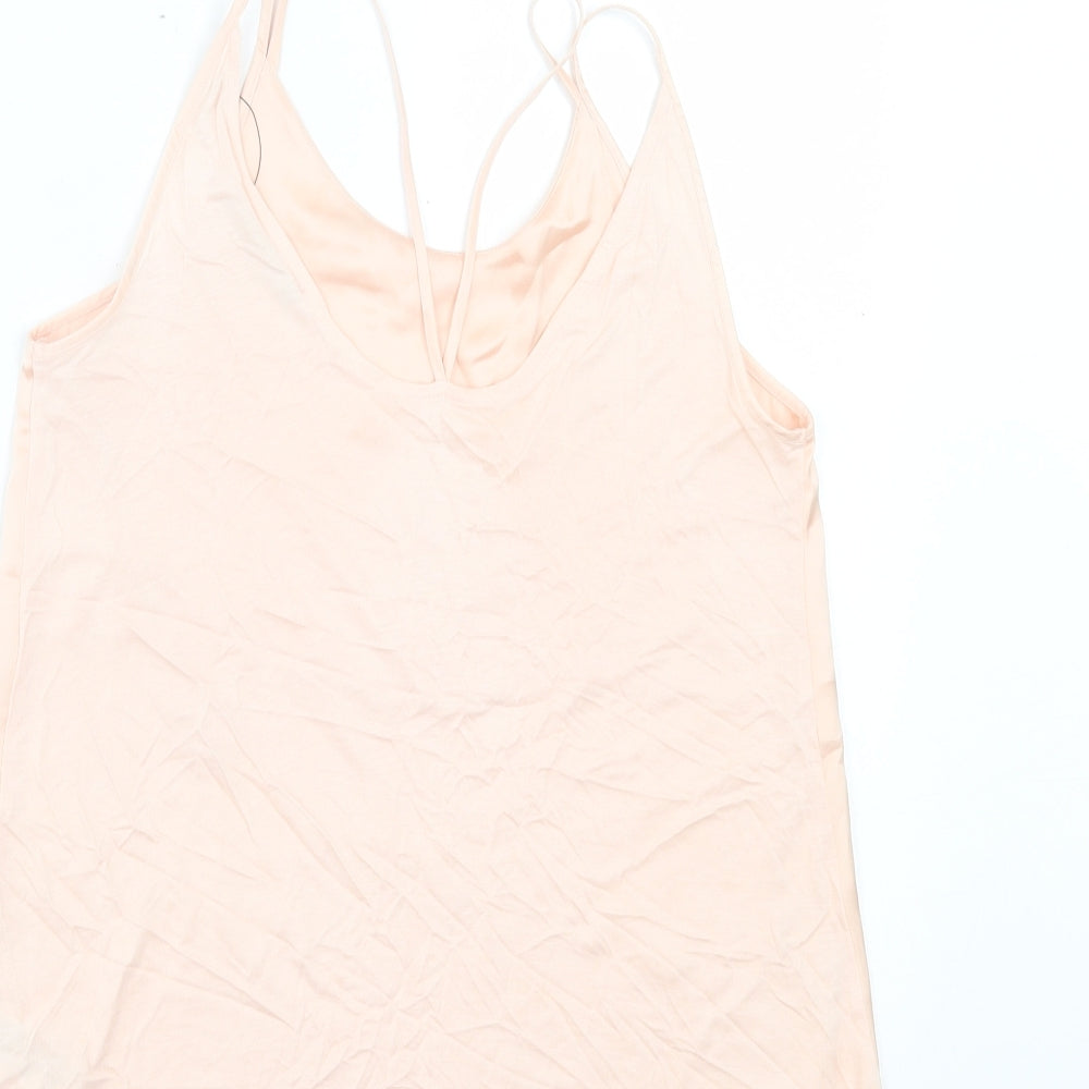 Marks & Spencer Womens Pink Polyester Basic Tank Size 8 Scoop Neck