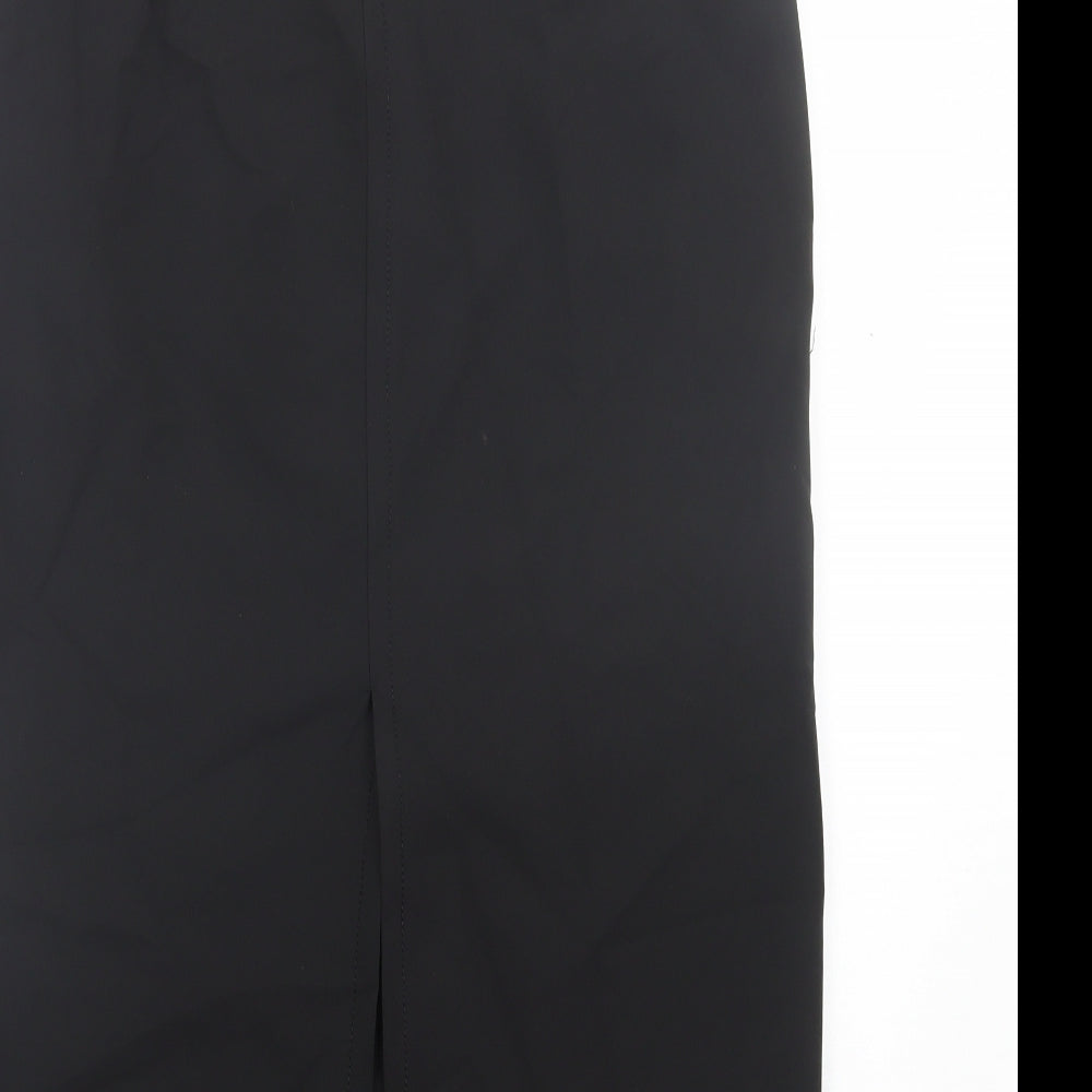 Zara Womens Black Polyamide A-Line Skirt Size L Zip