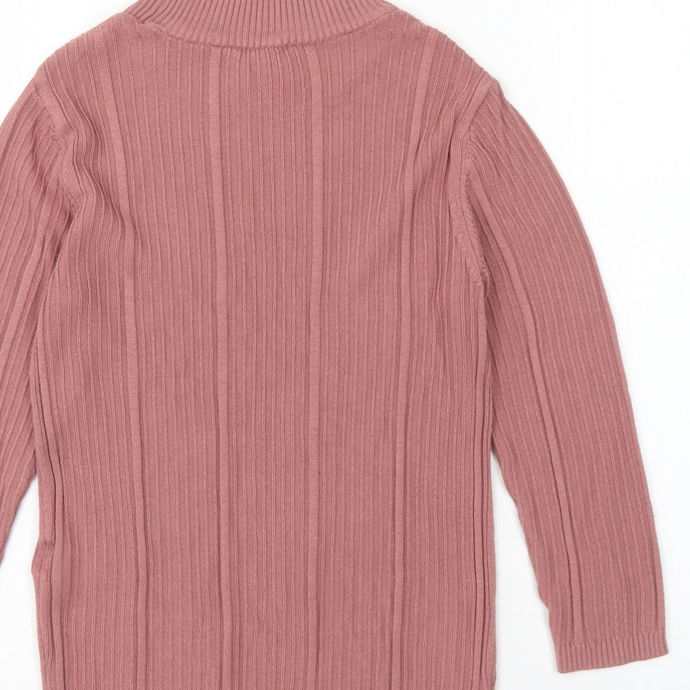 Peacocks Womens Pink Crew Neck Viscose Pullover Jumper Size 8