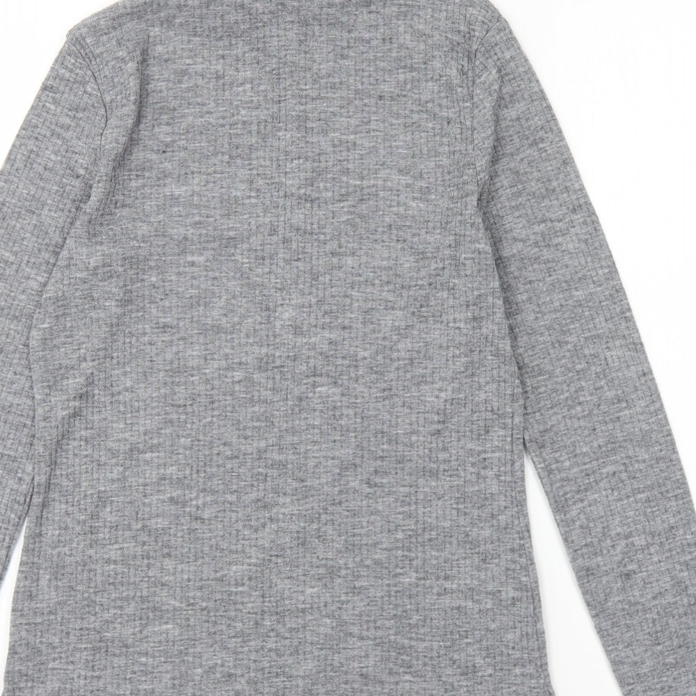 River Island Womens Grey Crew Neck Polyester Pullover Jumper Size 10