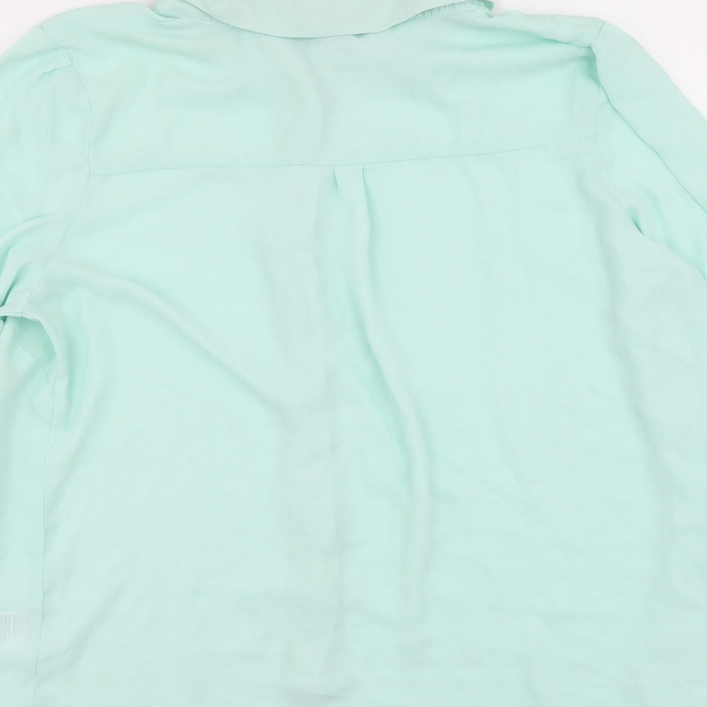 Cooperative Womens Green Polyester Basic Button-Up Size L Collared