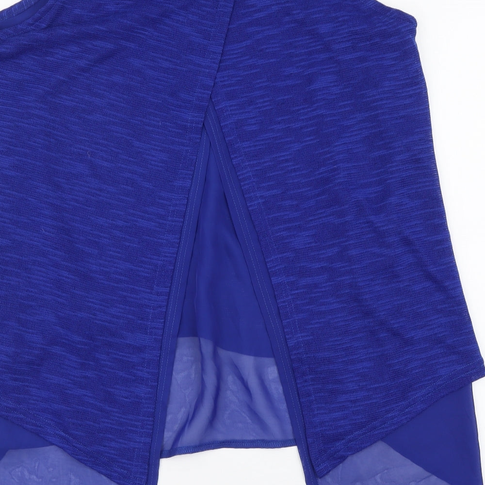 Peacocks Womens Blue Polyester Basic Blouse Size 14 Round Neck