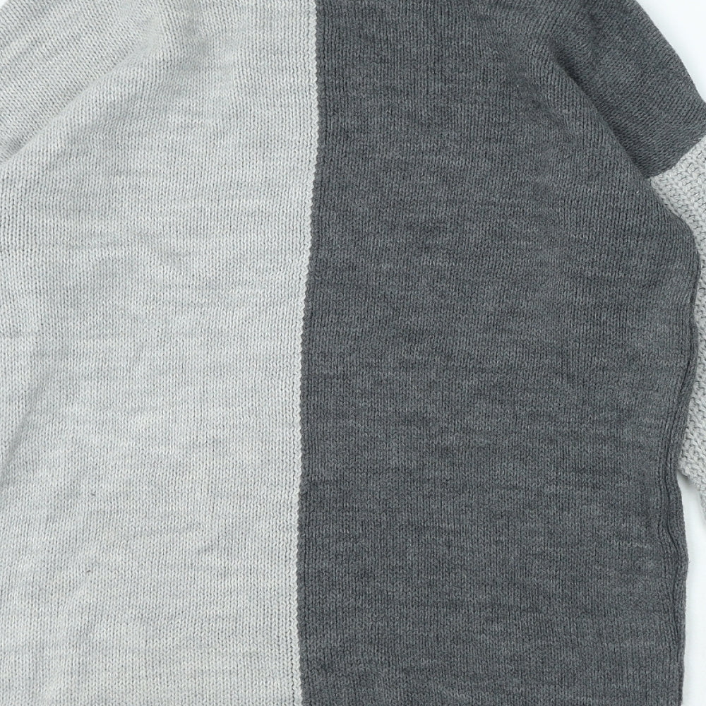PRETTYLITTLETHING Womens Grey Roll Neck Acrylic Pullover Jumper Size S
