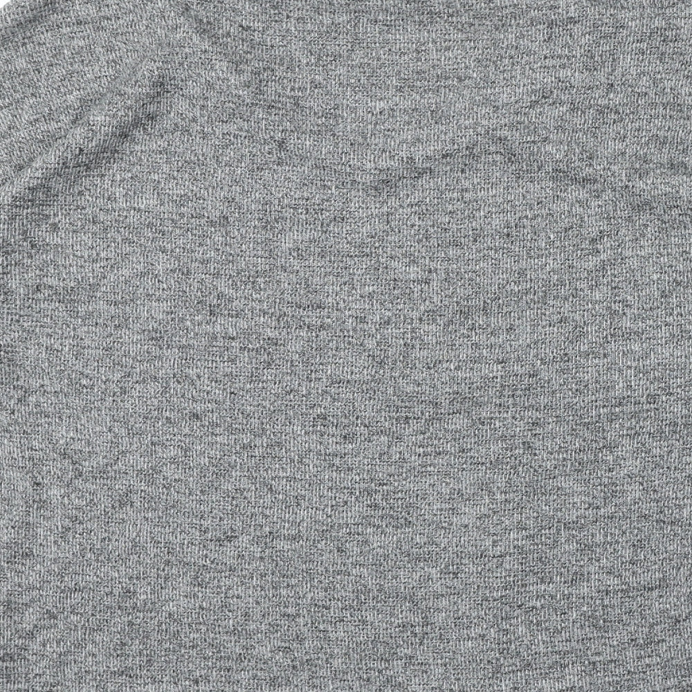 River Island Womens Grey Polyester Basic T-Shirt Size 12 Boat Neck