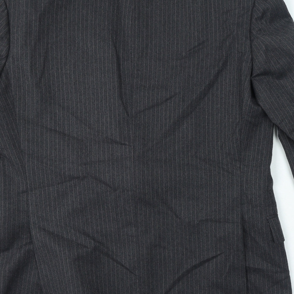 St Micheal Mens Grey Striped Wool Jacket Suit Jacket Size 36