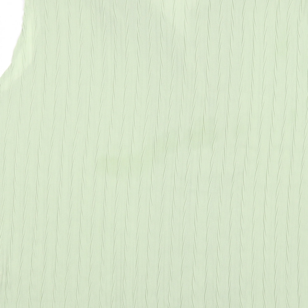 Bonmarché Womens Green Polyester Basic Button-Up Size L Collared - Textured
