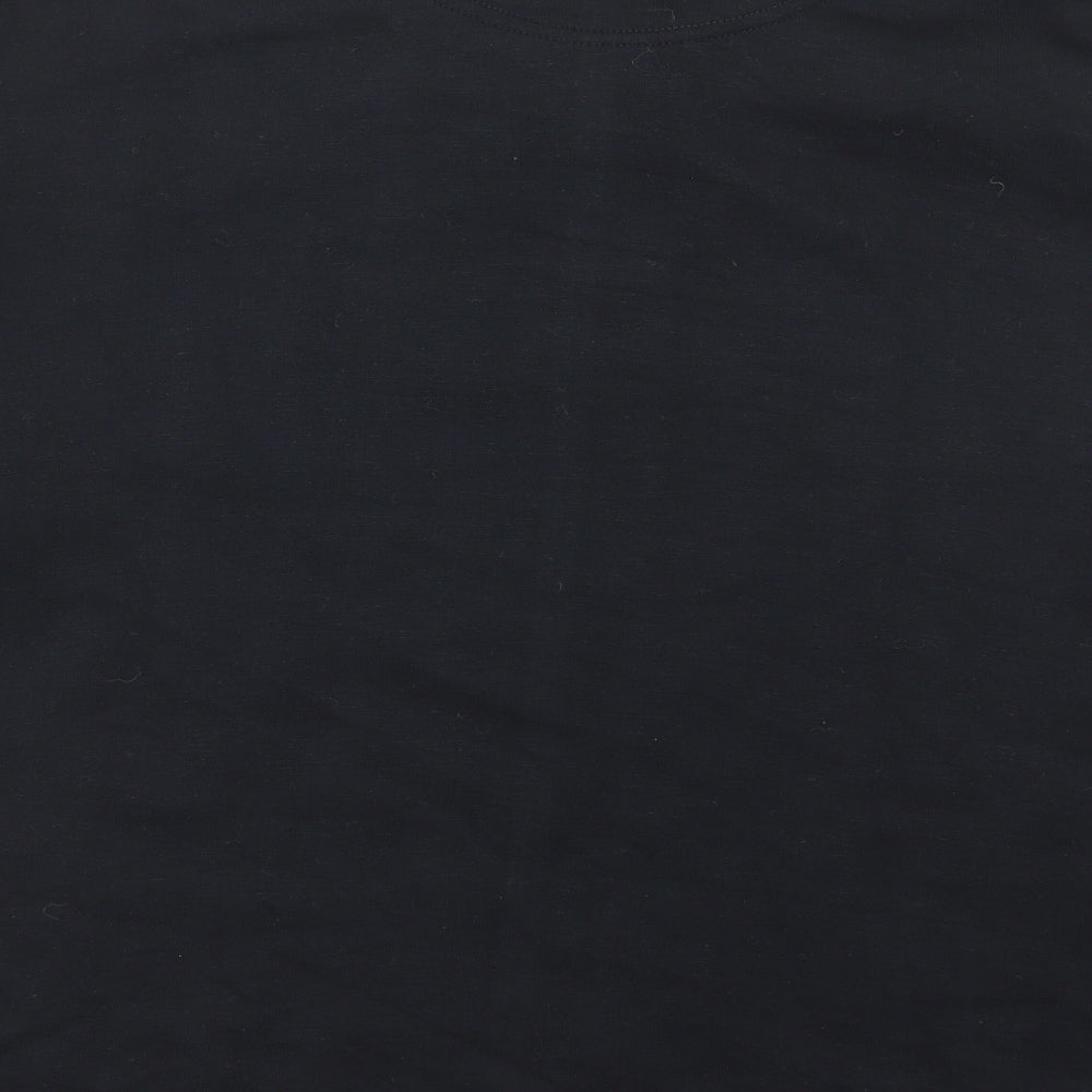 Icecube Womens Black Floral Cotton Pullover Sweatshirt Size M Button