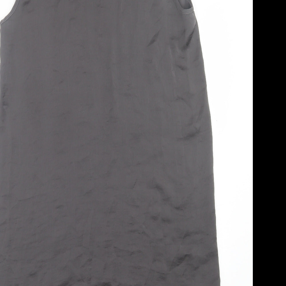 Phase Eight Womens Grey Cotton Tank Dress Size 12 Scoop Neck Pullover