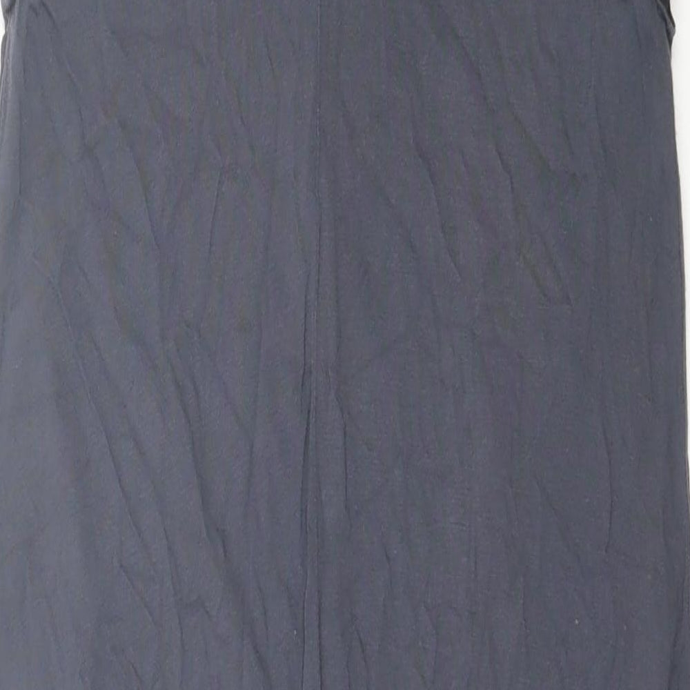 Dorothy Perkins Womens Grey Viscose Tank Dress Size 10 Scoop Neck Button