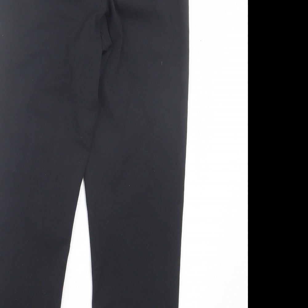 Marks & Spencer Womens Black Polyester Cropped Leggings Size 8 L19 in Regular Pullover
