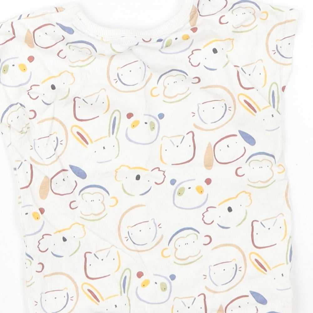 George Baby Multicoloured Geometric Cotton Basic T-Shirt Size 3-6 Months Round Neck Pullover
