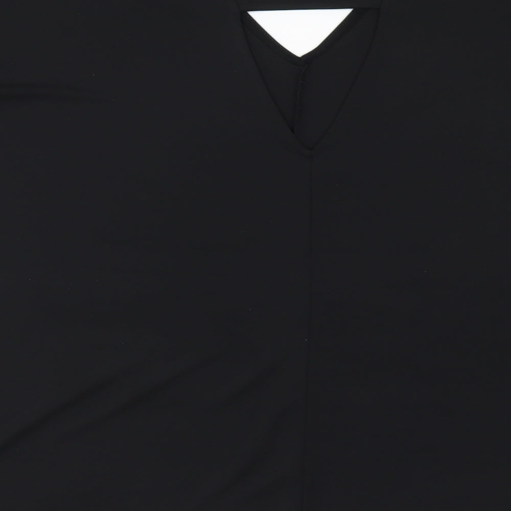 ASOS Womens Black Polyester Basic Blouse Size 8 V-Neck