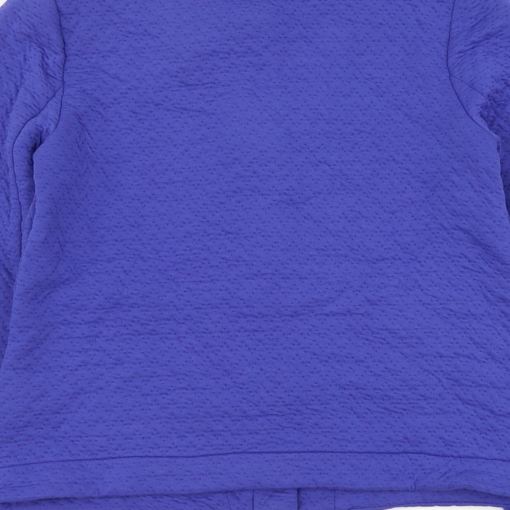 Marks & Spencer Womens Blue Polyester Full Zip Hoodie Size 8 Zip