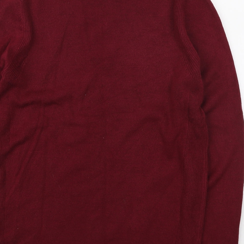 Marks & Spencer Womens Red Round Neck Acrylic Pullover Jumper Size 8