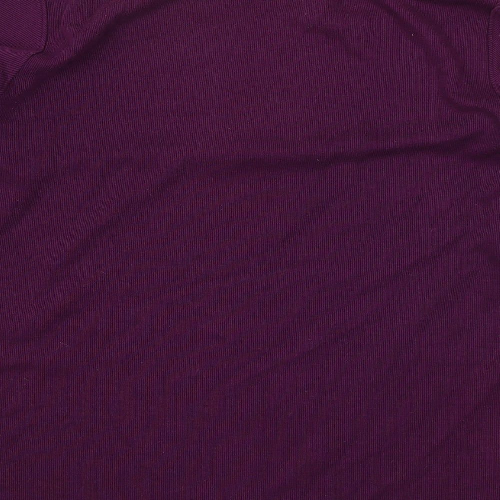 Preworn Womens Purple Round Neck Polyester Pullover Jumper Size L - Lace Neckline