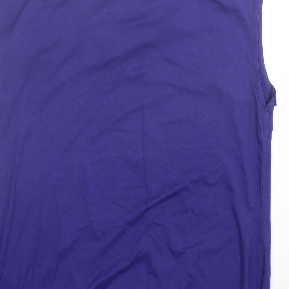 et Vous Womens Purple Viscose Basic Tank Size 16 Boat Neck