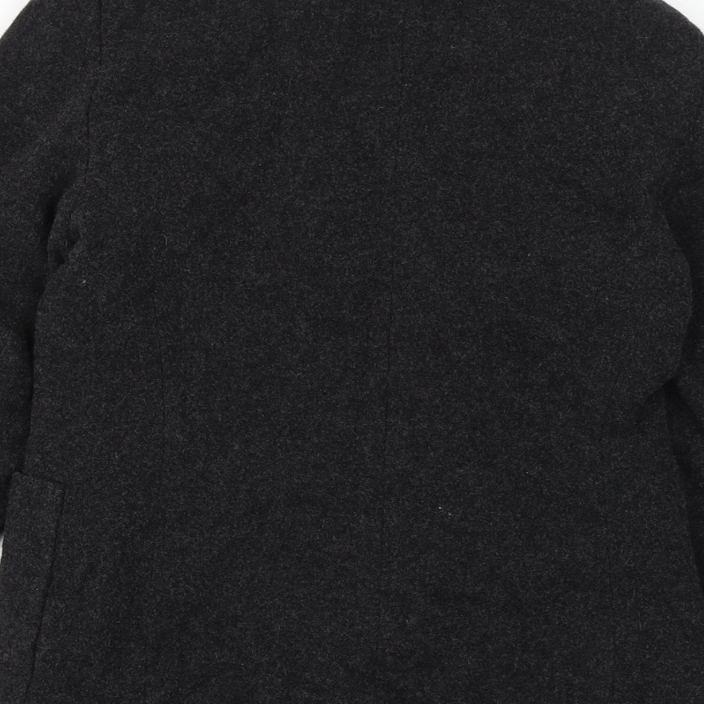 Expressions Womens Black Jacket Size 12 Button