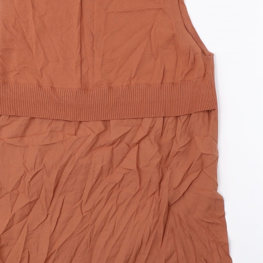 NEXT Womens Orange Round Neck Viscose Vest Jumper Size L