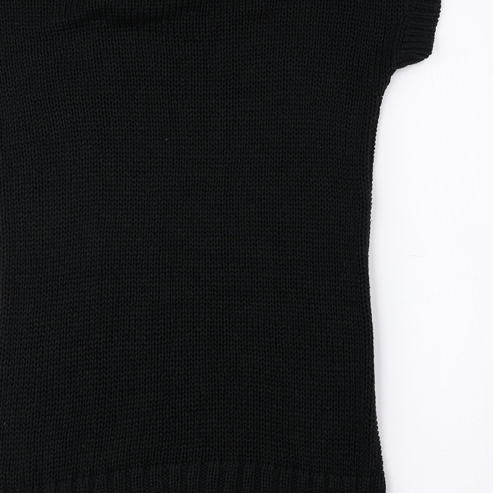 Red Herring Womens Black Acrylic Jumper Dress Size 10 Scoop Neck Pullover