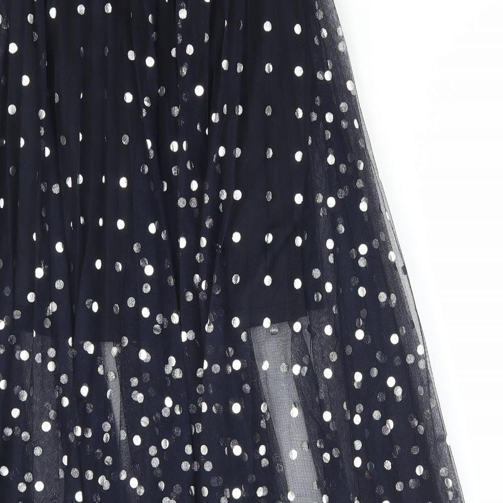 Topshop Womens Blue Polka Dot Polyester Tutu Skirt Size 4 Hook & Eye
