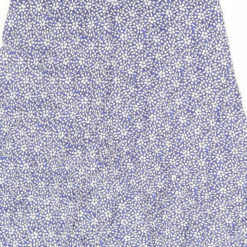 Preworn Womens Blue Geometric Polyester Flare Skirt Size 32 in