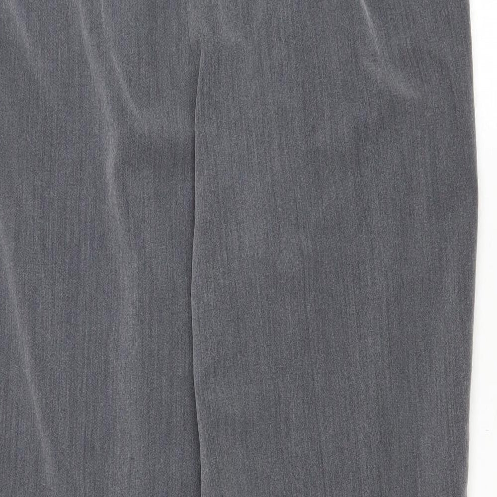 Mia Moda Womens Grey Polyester Cropped Trousers Size 18 L26.5 in Regular Zip